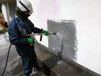 ウォータージェットを使った外壁塗装・塗膜の除去・撤去（リシン塗装撤去・吹き付けタイル撤去）/アスベスト除去